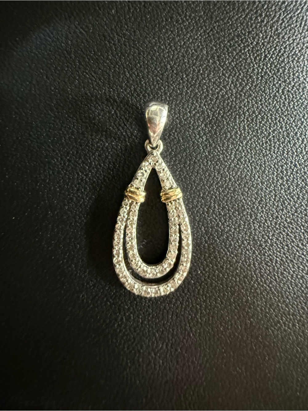 Estate GEMART 10K Two-Tone Gold Diamond-Accent Pendant
